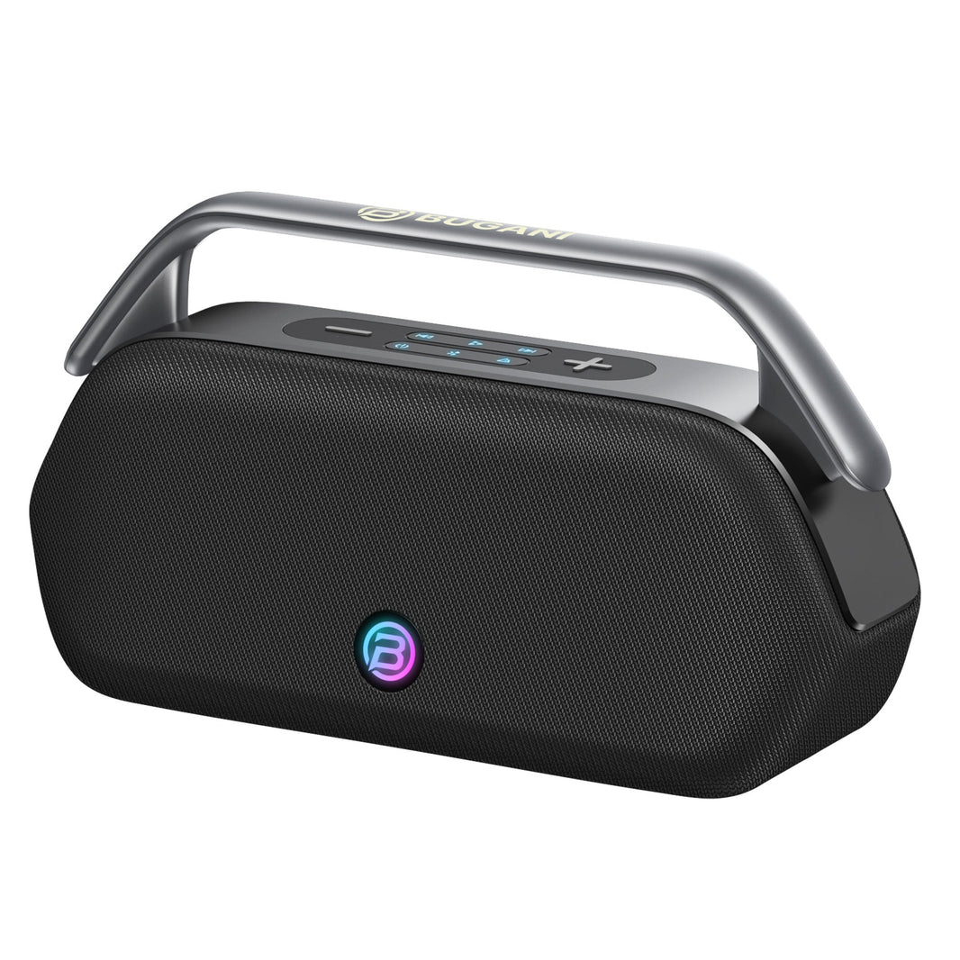 BUGANi Boost Max portable Bluetooth speaker with 240W output and RGB lighting