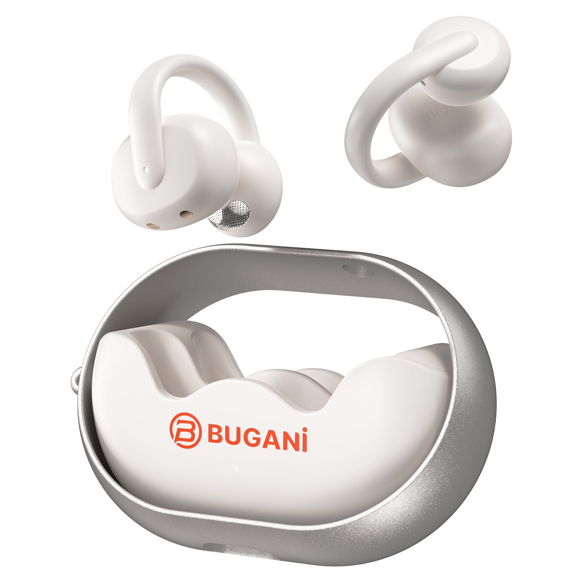BUGANi Clip B21 Clip-on Wireless Earbuds with Soft Silicone Carry Lanyard