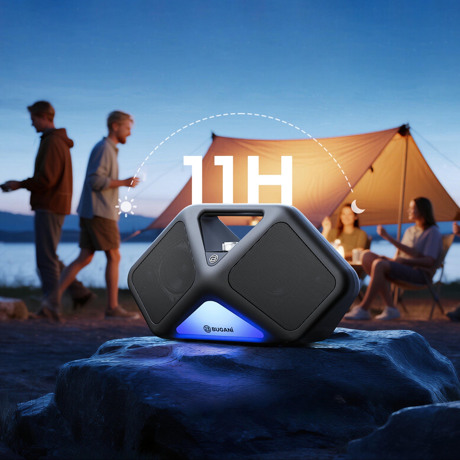 BUGANi Reform Portable Bluetooth Speaker with Atmosphere Lighting
