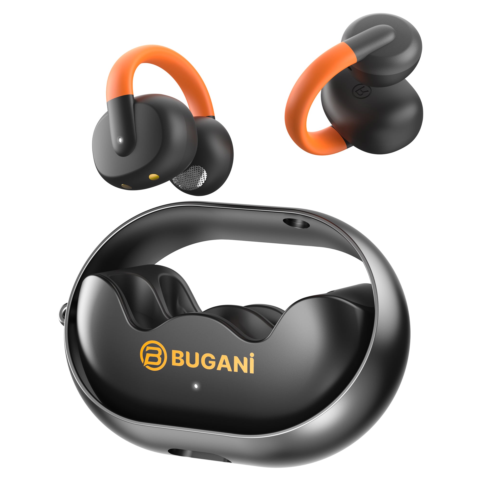 BUGANi Clip B21 Clip-on Wireless Earbuds with Soft Silicone Carry Lanyard