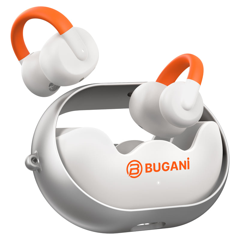 BUGANi Clip B21 Clip-on Wireless Earbuds with Soft Silicone Carry Lanyard