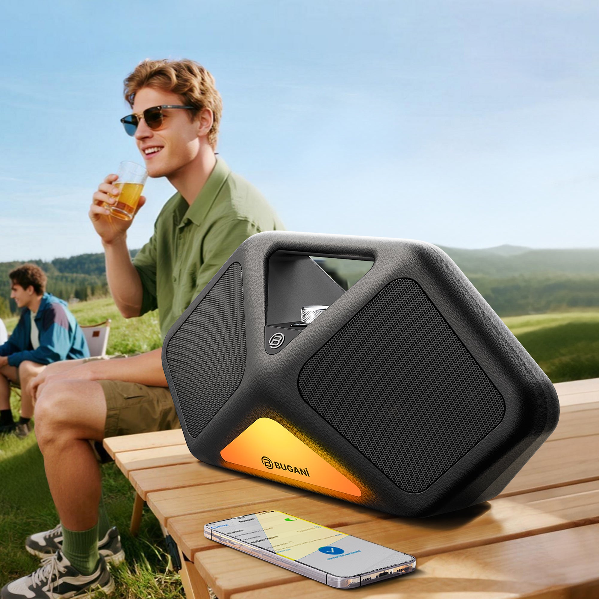 BUGANi Reform Portable Bluetooth Speaker with Atmosphere Lighting