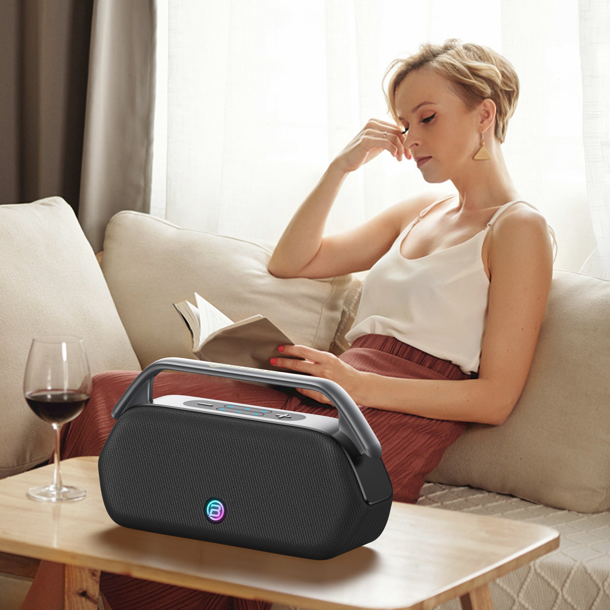 BUGANi Boost Max Portable Bluetooth Speaker with Built-in Power Bank & TWS Connection