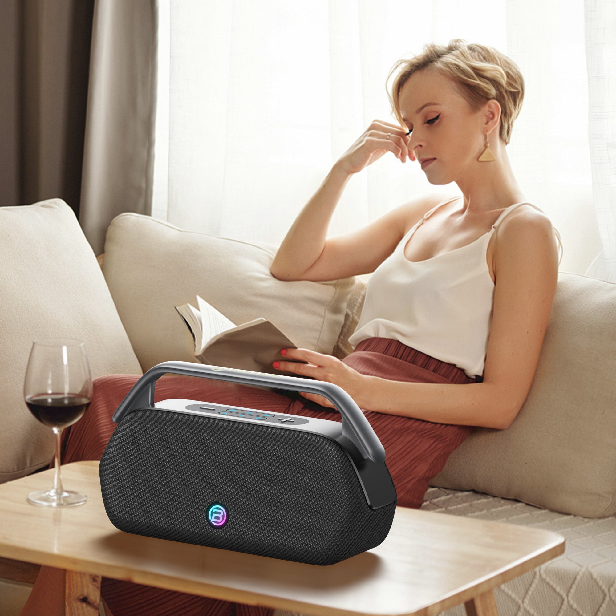BUGANi Boost Max Portable Bluetooth Speaker with Built-in Power Bank & TWS Connection