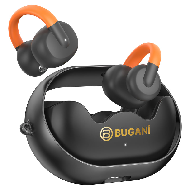 BUGANi Clip B21 Clip-on Wireless Earbuds with Soft Silicone Carry Lanyard