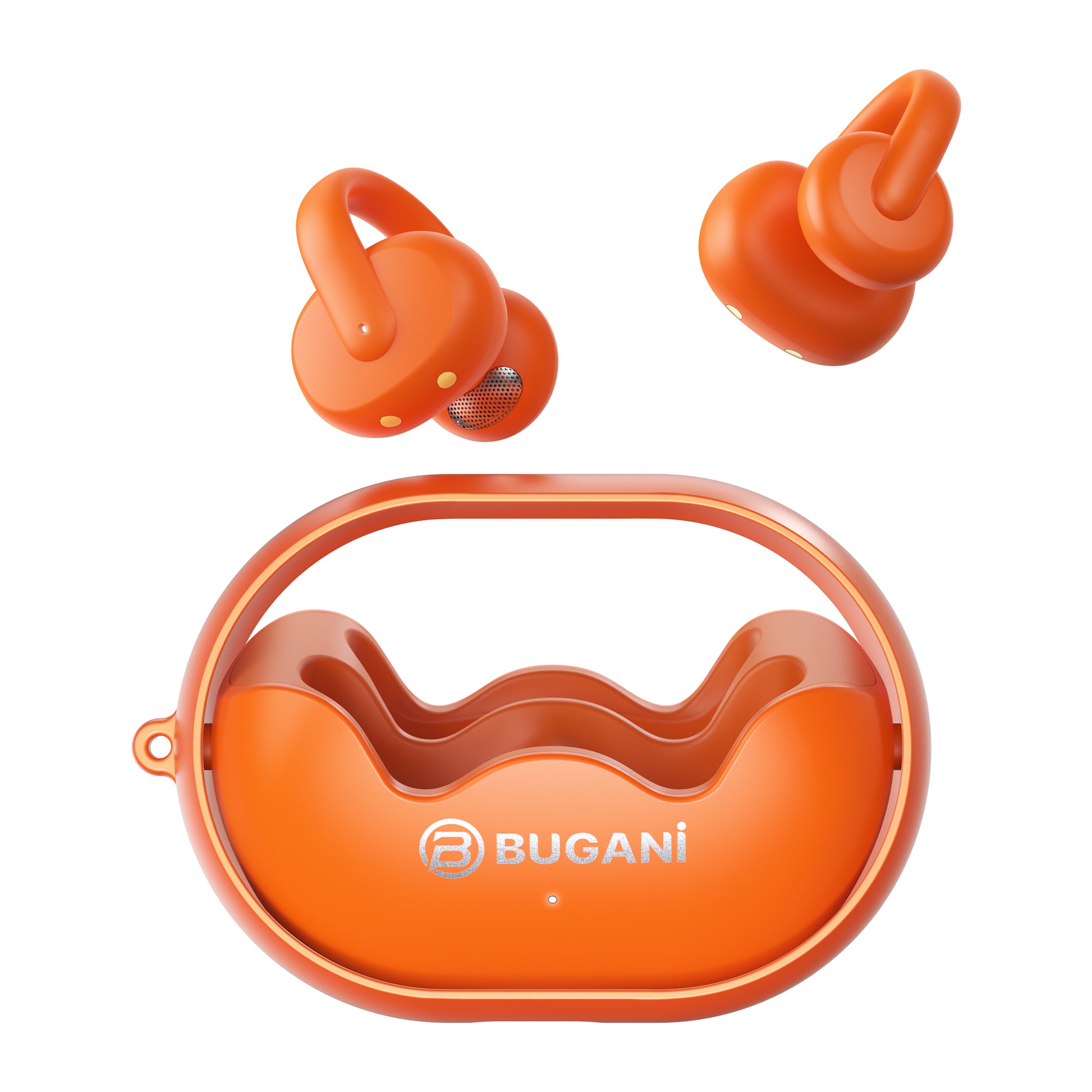 BUGANi Clip B21 Clip-on Wireless Earbuds with Soft Silicone Carry Lanyard
