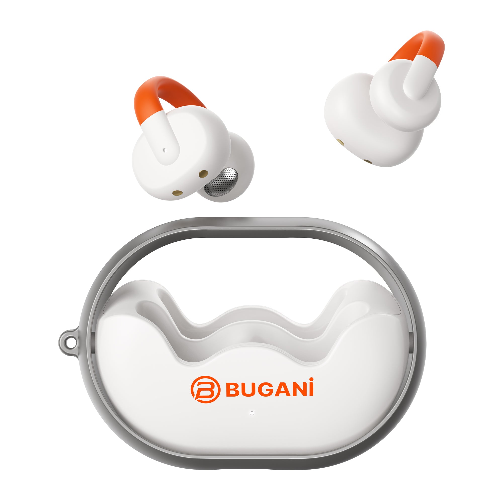 BUGANi Clip B21 Clip-on Wireless Earbuds with Soft Silicone Carry Lanyard