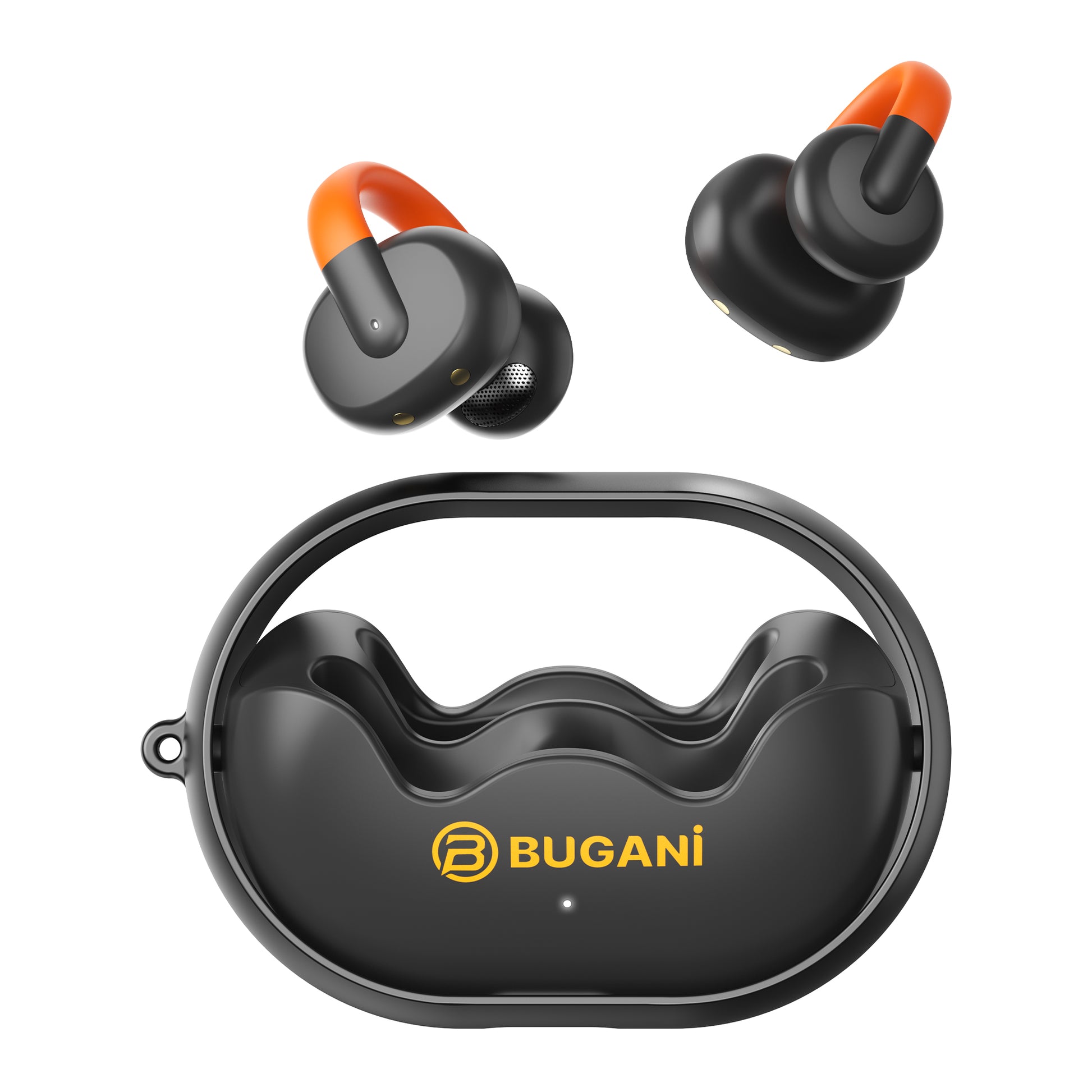 BUGANi Clip B21 Clip-on Wireless Earbuds with Soft Silicone Carry Lanyard