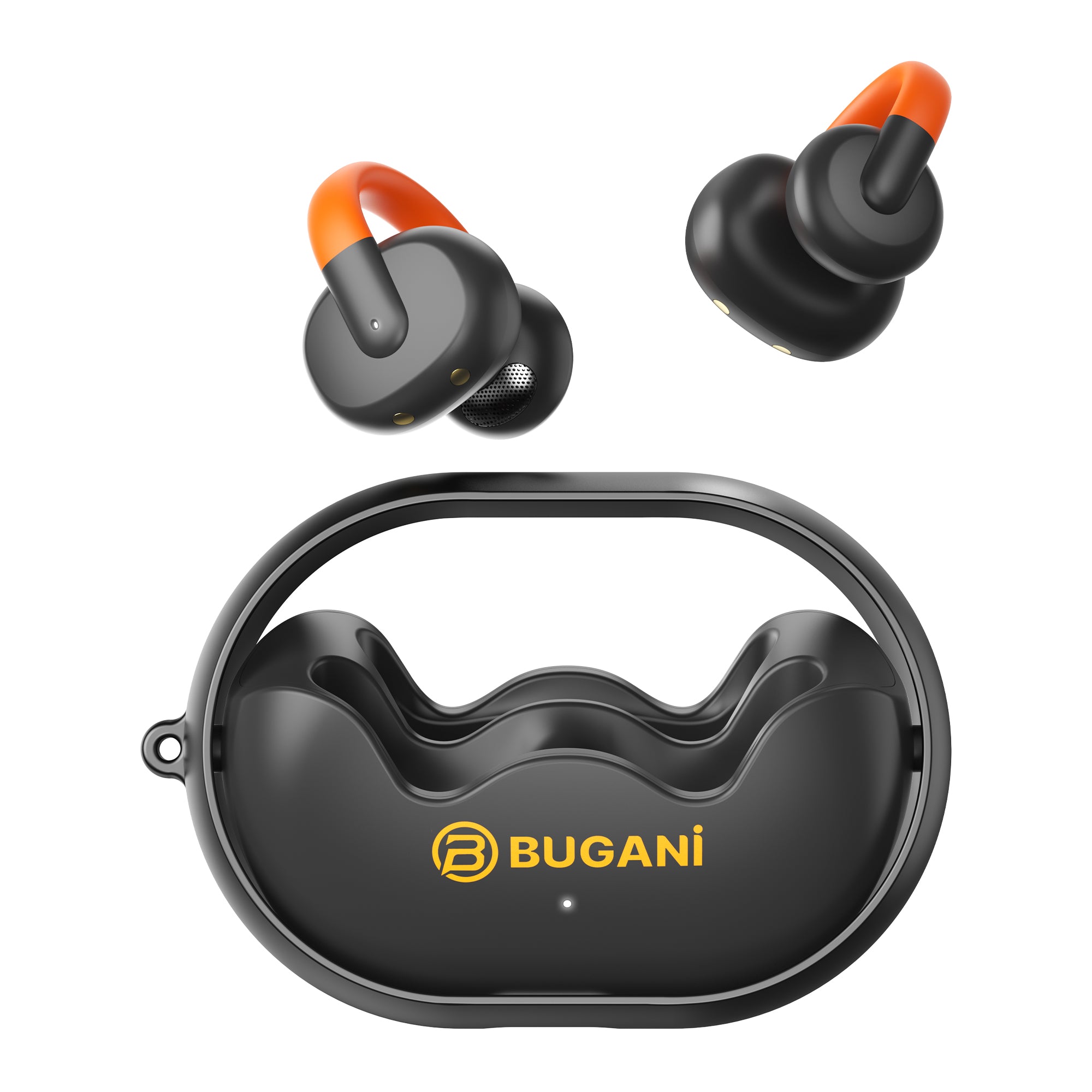 BUGANi Clip B21 Clip-on Wireless Earbuds with Soft Silicone Carry Lanyard