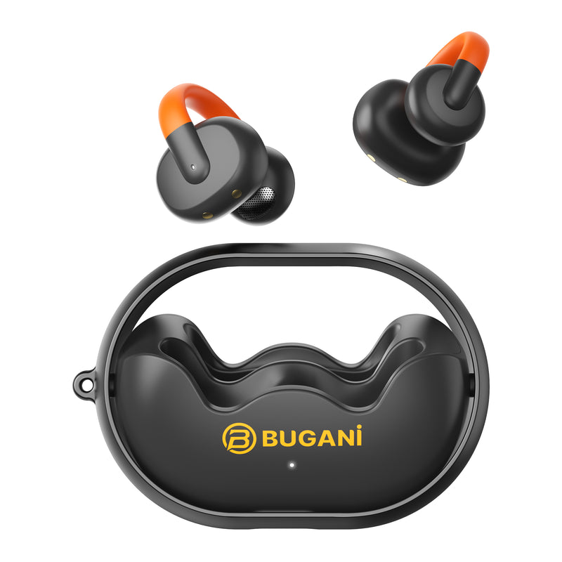 BUGANi Clip B21 Clip-on Wireless Earbuds with Soft Silicone Carry Lanyard
