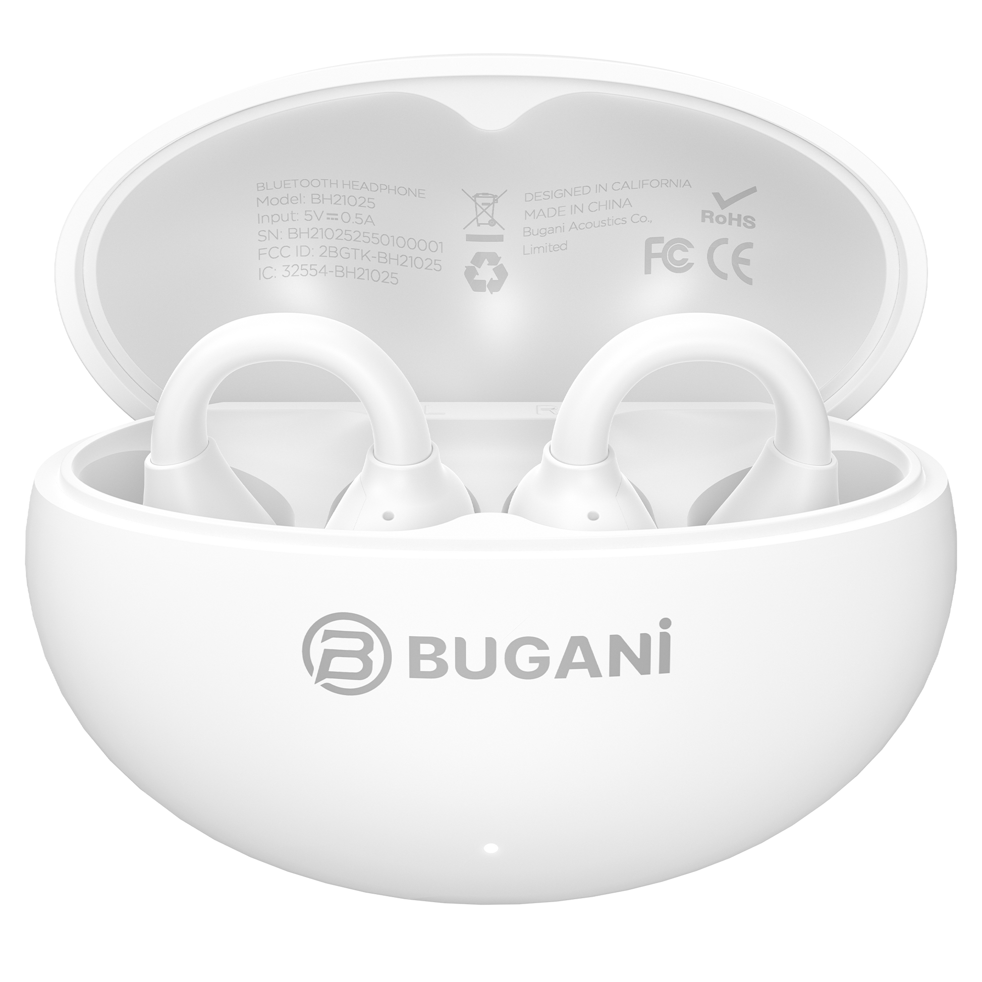 BUGANi Fit B17 Open-Ear Clip-On Wireless Earbuds with Immersive Hi-Fi Sound