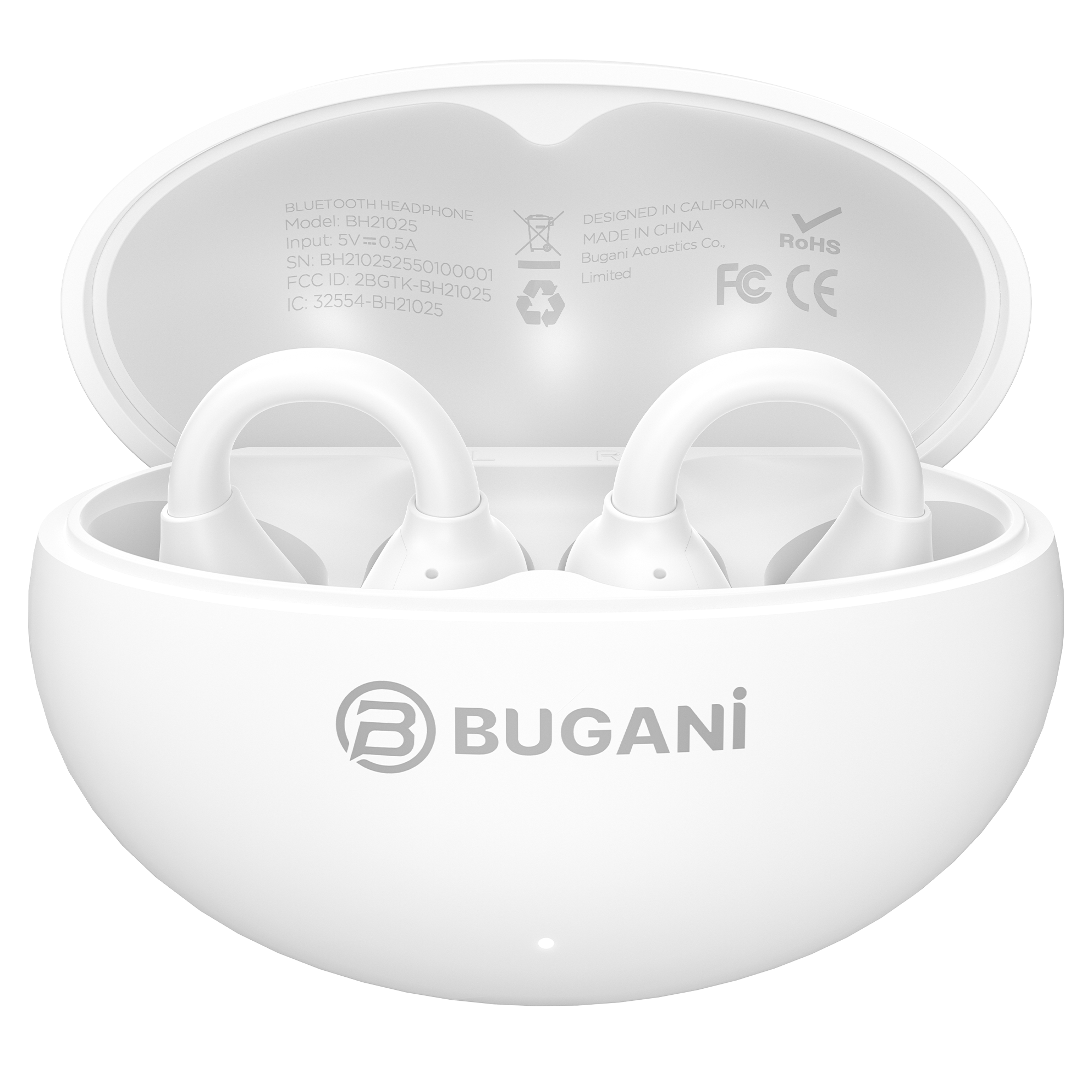 BUGANi Fit B17 Open-Ear Clip-On Wireless Earbuds with Immersive Hi-Fi Sound