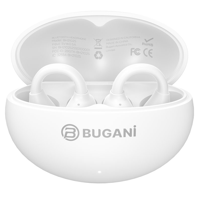 BUGANi Fit B17 Open-Ear Clip-On Wireless Earbuds with Immersive Hi-Fi Sound