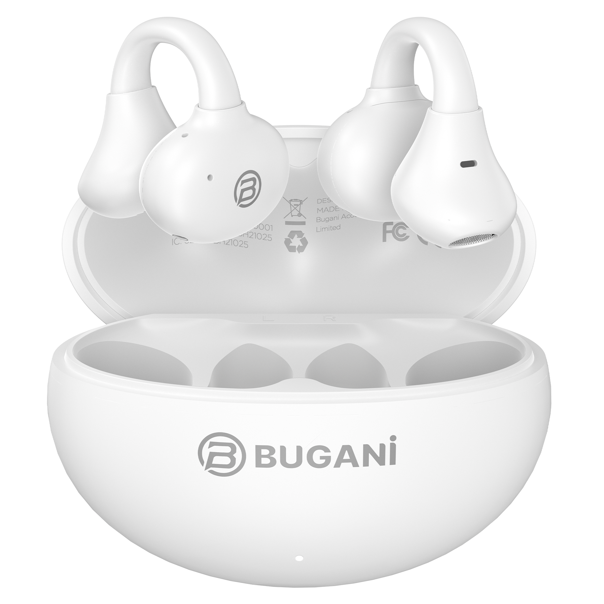 BUGANi Fit B17 Open-Ear Clip-On Wireless Earbuds with Immersive Hi-Fi Sound
