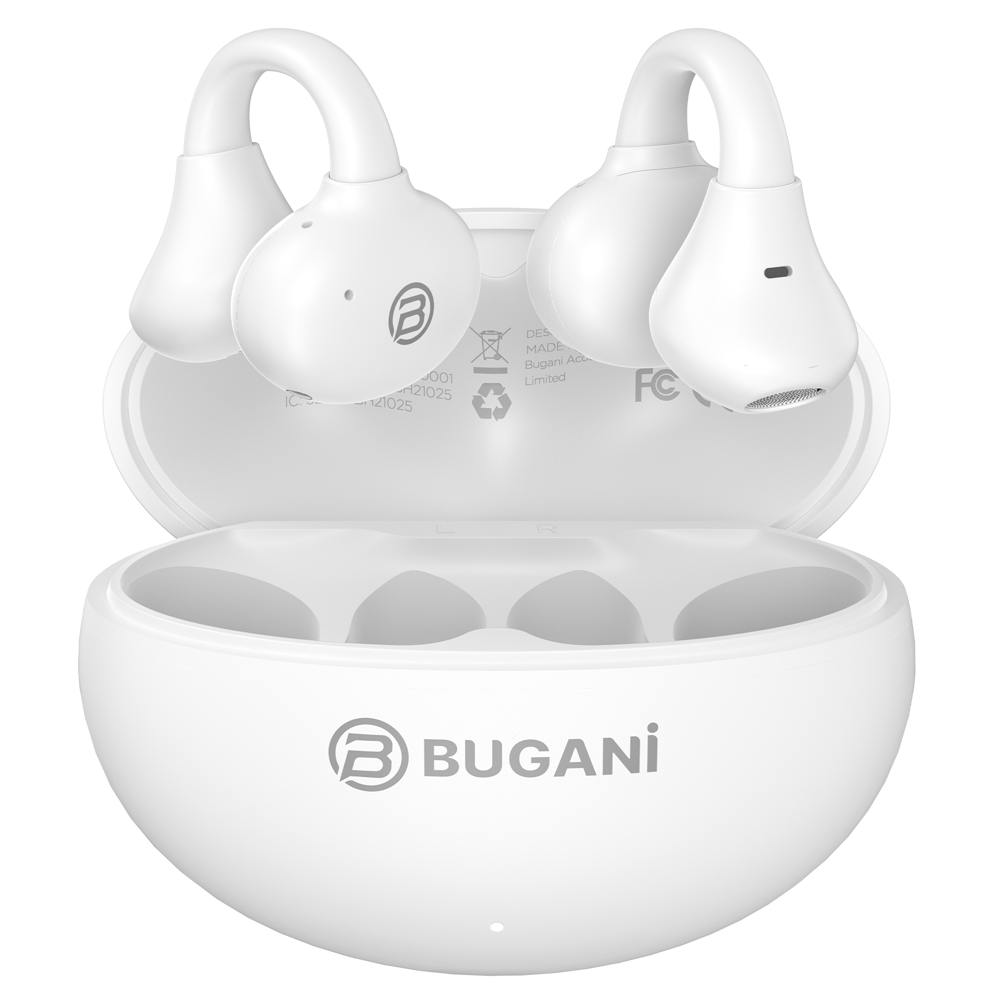 BUGANi Fit B17 Open-Ear Clip-On Wireless Earbuds with Immersive Hi-Fi Sound