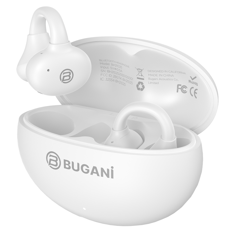 BUGANi Fit B17 Open-Ear Clip-On Wireless Earbuds with Immersive Hi-Fi Sound