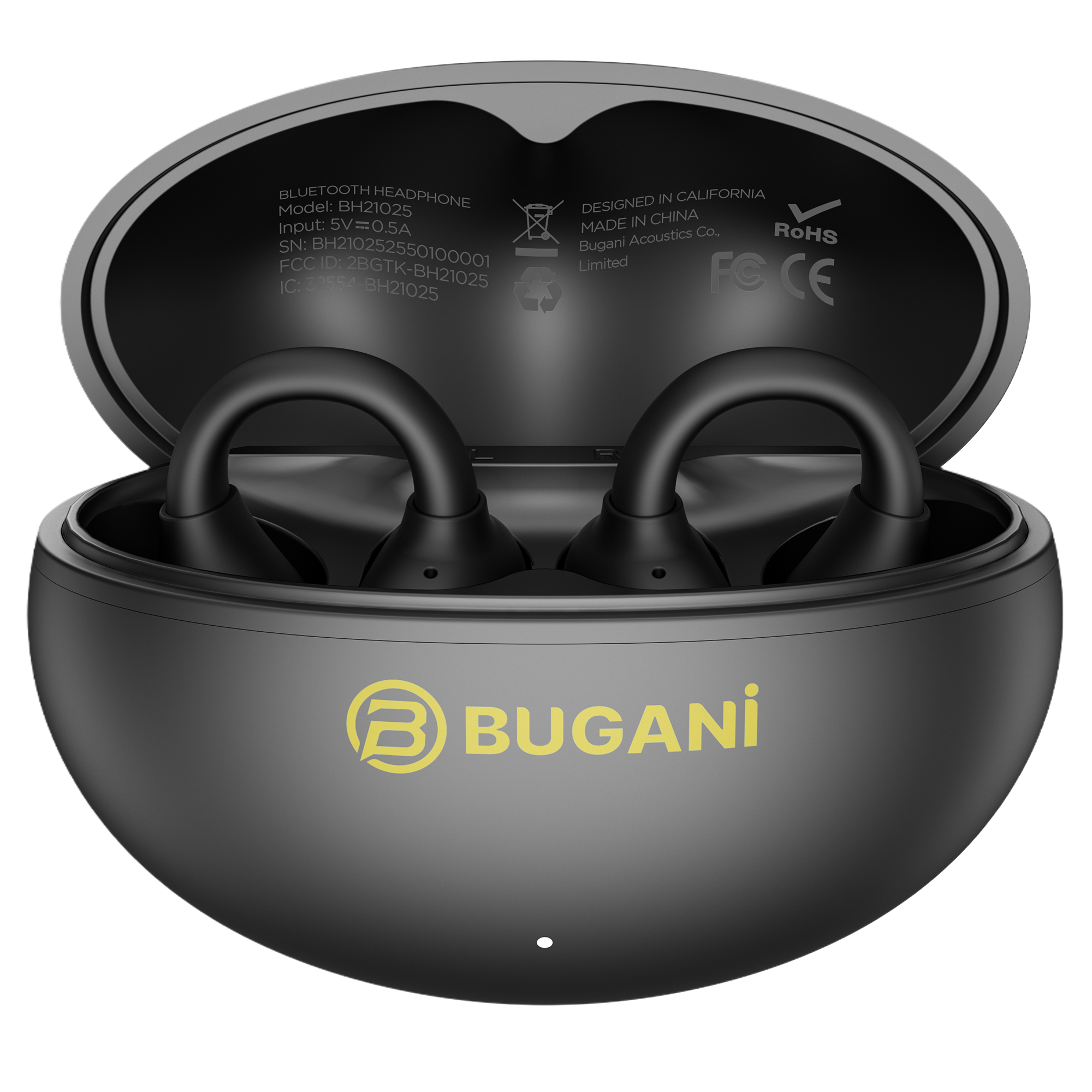 BUGANi Fit B17 Open-Ear Clip-On Wireless Earbuds with Immersive Hi-Fi Sound