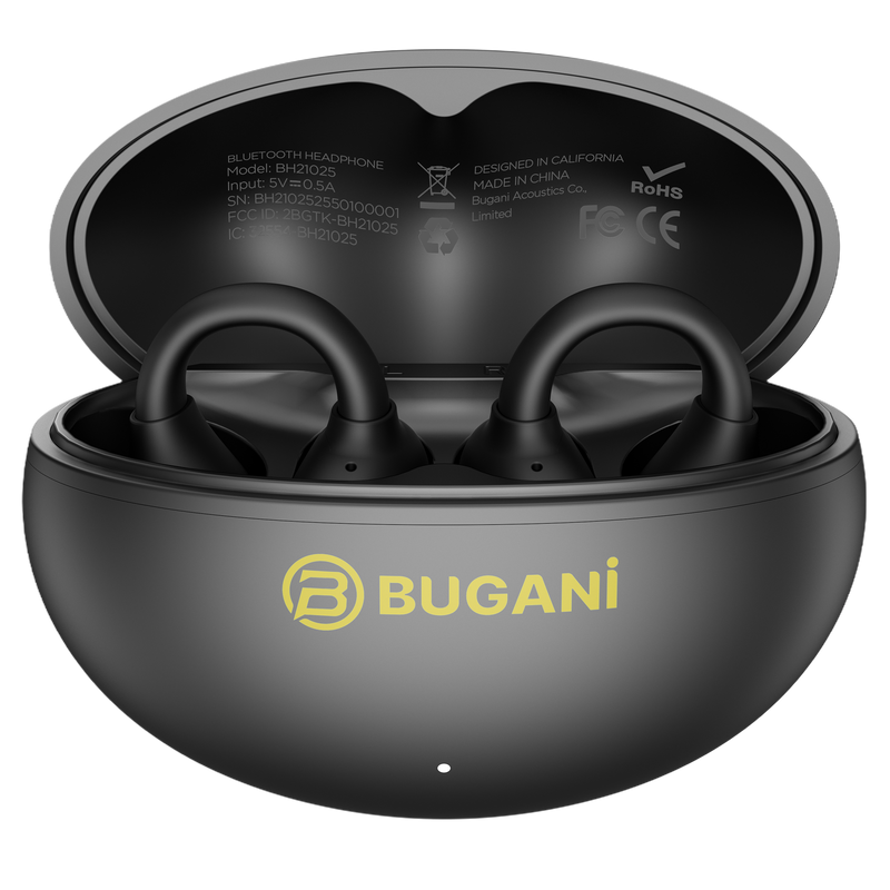 BUGANi Fit B17 Open-Ear Clip-On Wireless Earbuds with Immersive Hi-Fi Sound