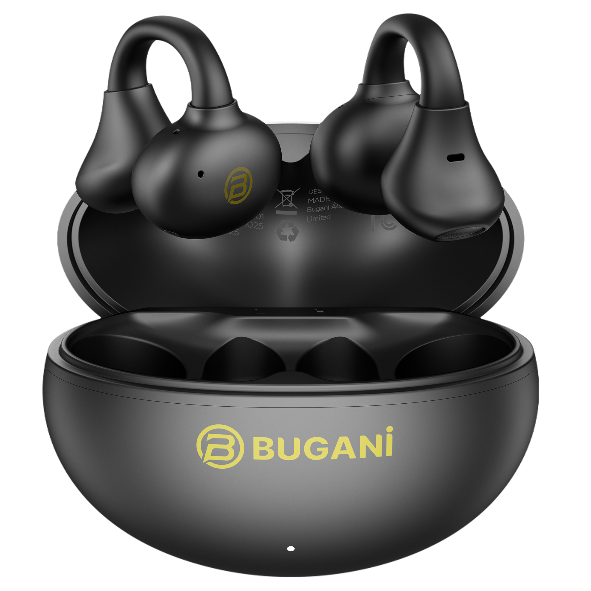 BUGANi Fit B17 Open-Ear Clip-On Wireless Earbuds with Immersive Hi-Fi Sound